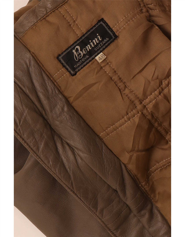 Benini Chaqueta Militar De Cuero Mujer IT 48 XL Gris