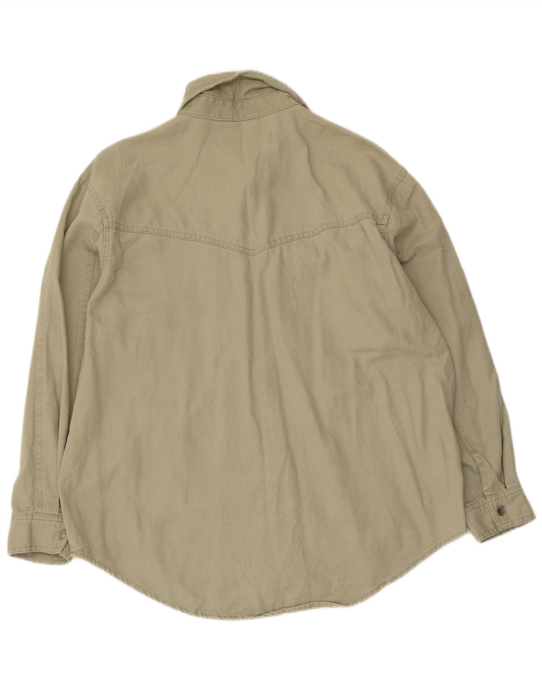 Zara Mujer Camisa Extragrande UK 10 Small Algodón Verde