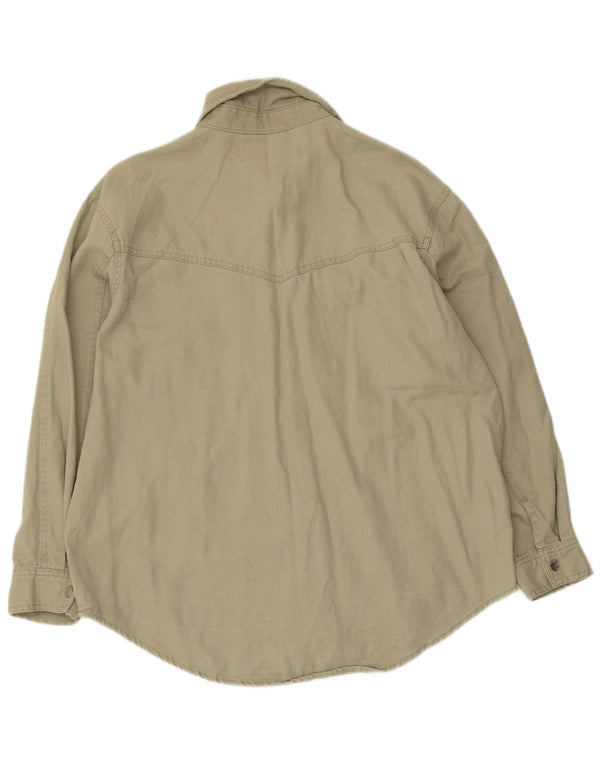 Zara Mujer Camisa Extragrande UK 10 Small Algodón Verde