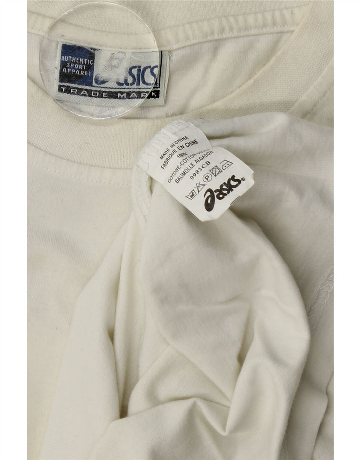 Asics - Camiseta gráfica para hombre, talla grande, color blanco, algodón