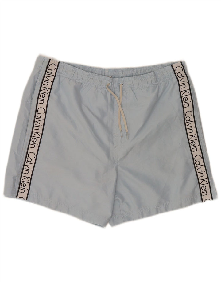 Calvin Klein Shorts De Bañador Con Gráfico Para Hombre Poliéster Color Block Azul Medio