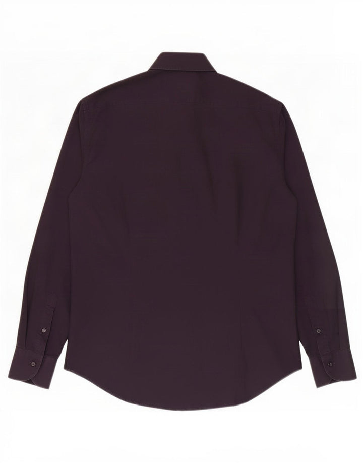 Camisa Ungaro Hombre Talla 40 15 3/4 Mediano Morado Algodón