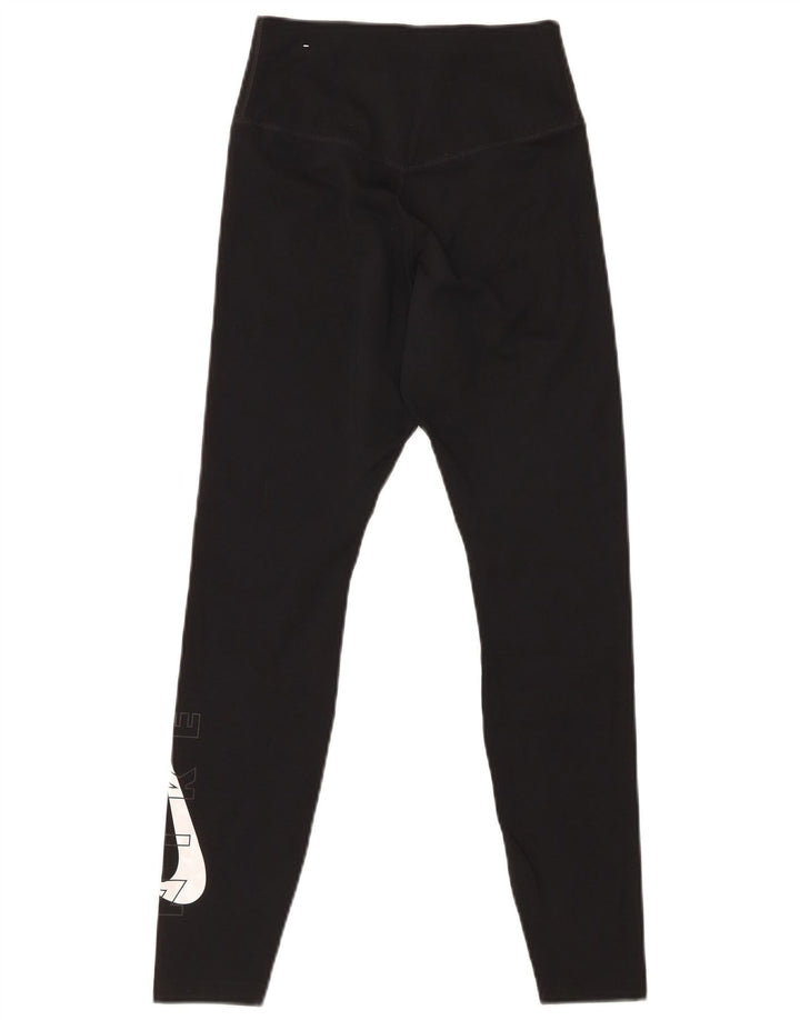 NIKE Leggings gráficos para mujer UK 4 XS Poliéster negro