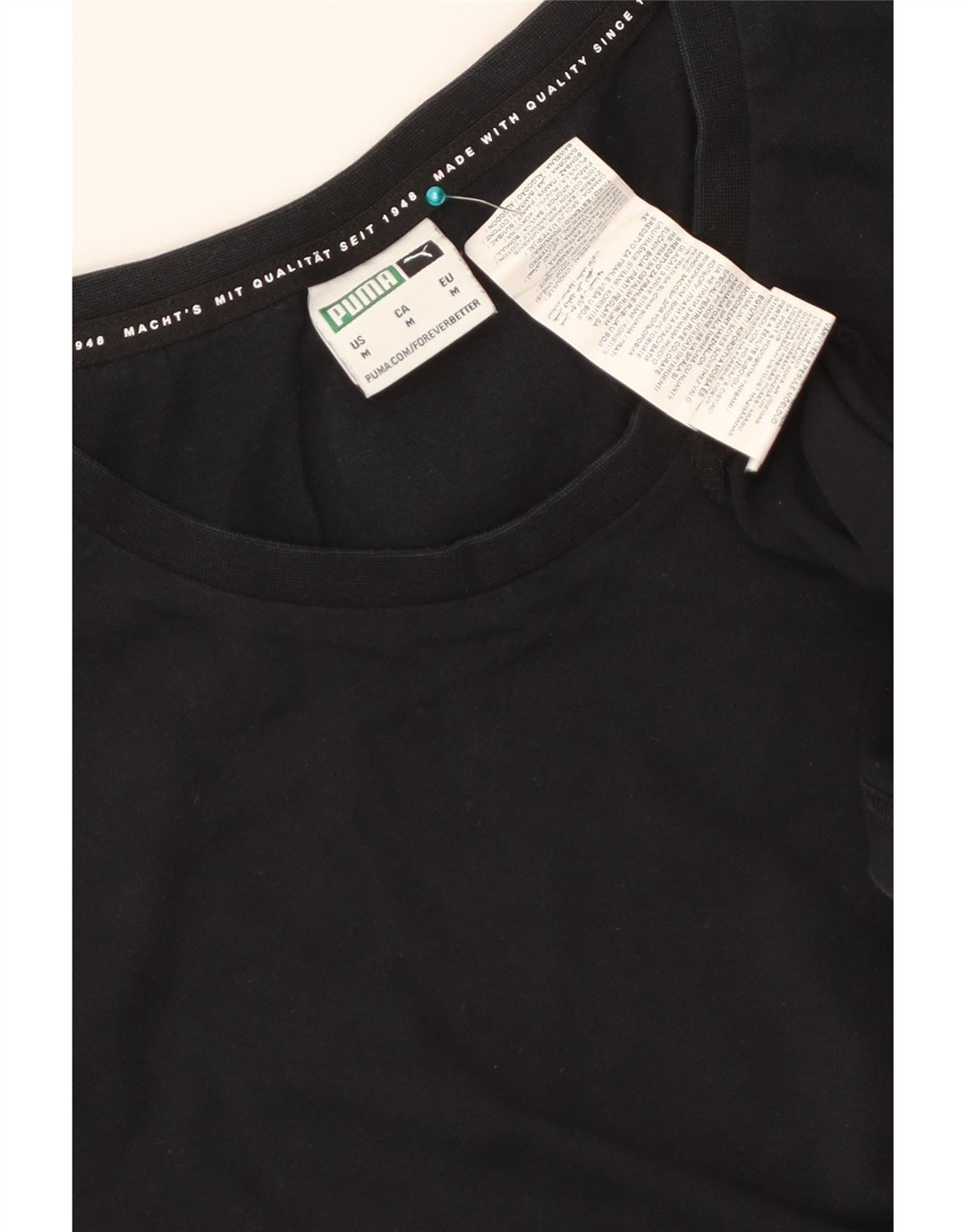Puma Camiseta gráfica para hombre Top Medium Black Cotton