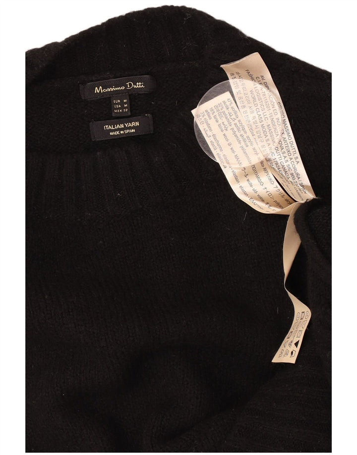 Massimo Dutti Jersey con cuello alto para mujer, talla 44, talla M, color negro