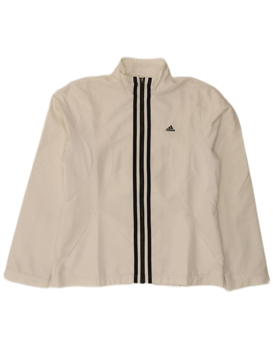 Adidas - Chaqueta de chándal para mujer, talla 40, poliéster blanco mediano