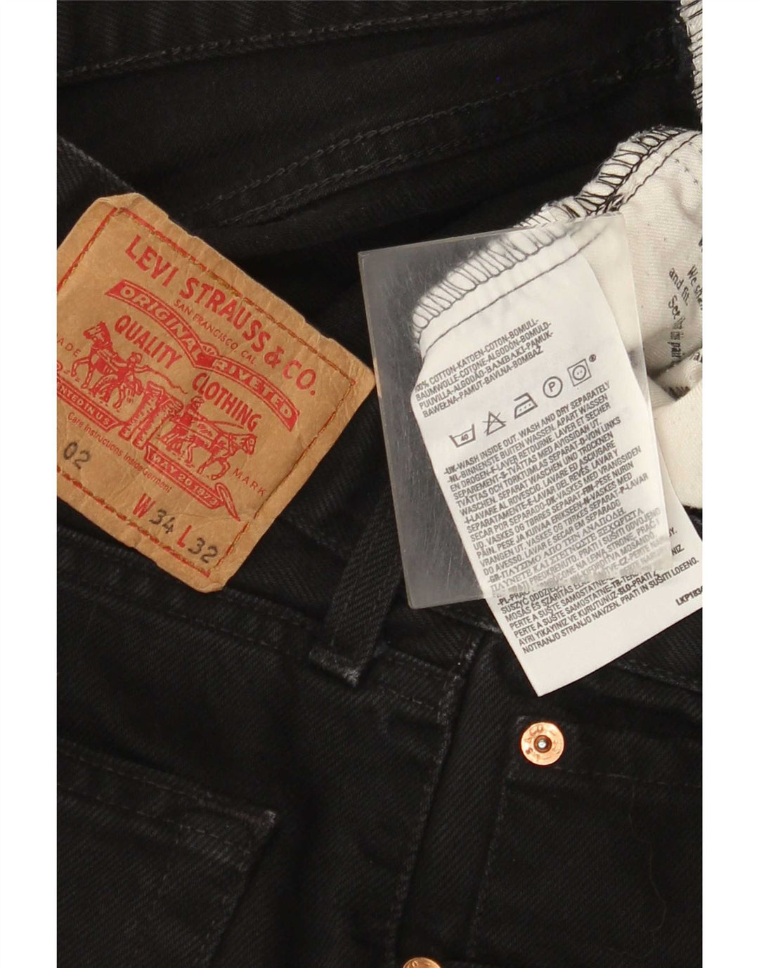 Levi's Vaqueros cónicos 521 para hombre W34 L32 Algodón negro