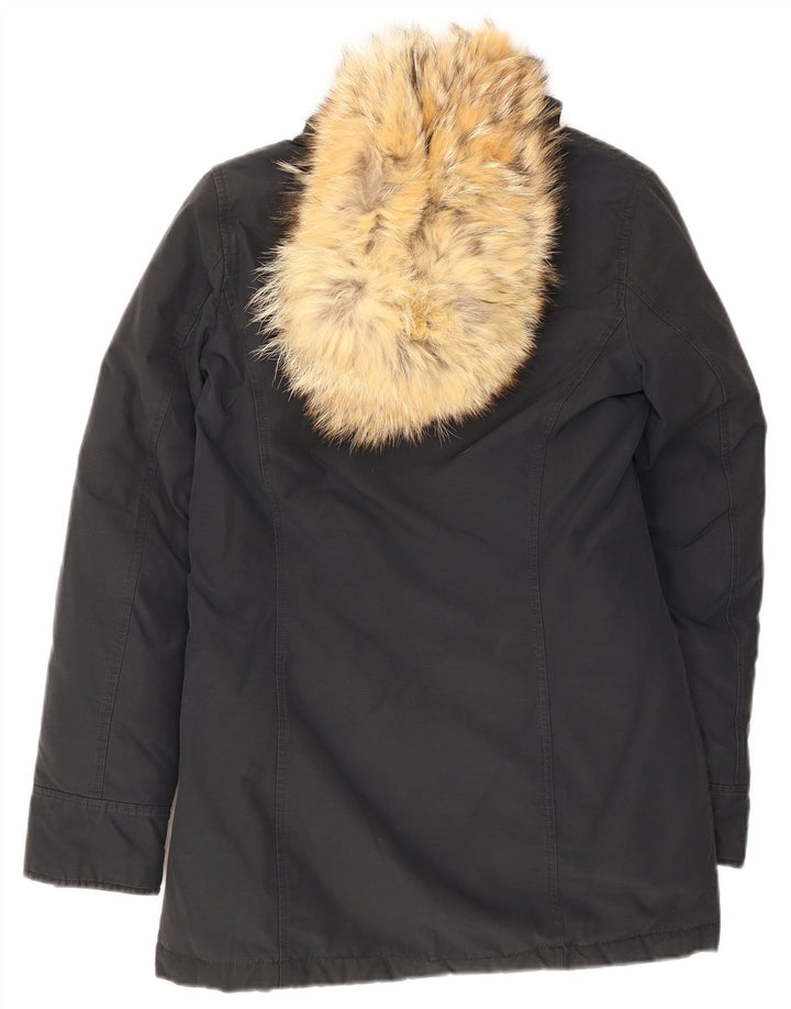 Woolrich Parka con capucha para mujer UK 6 XS Azul marino
