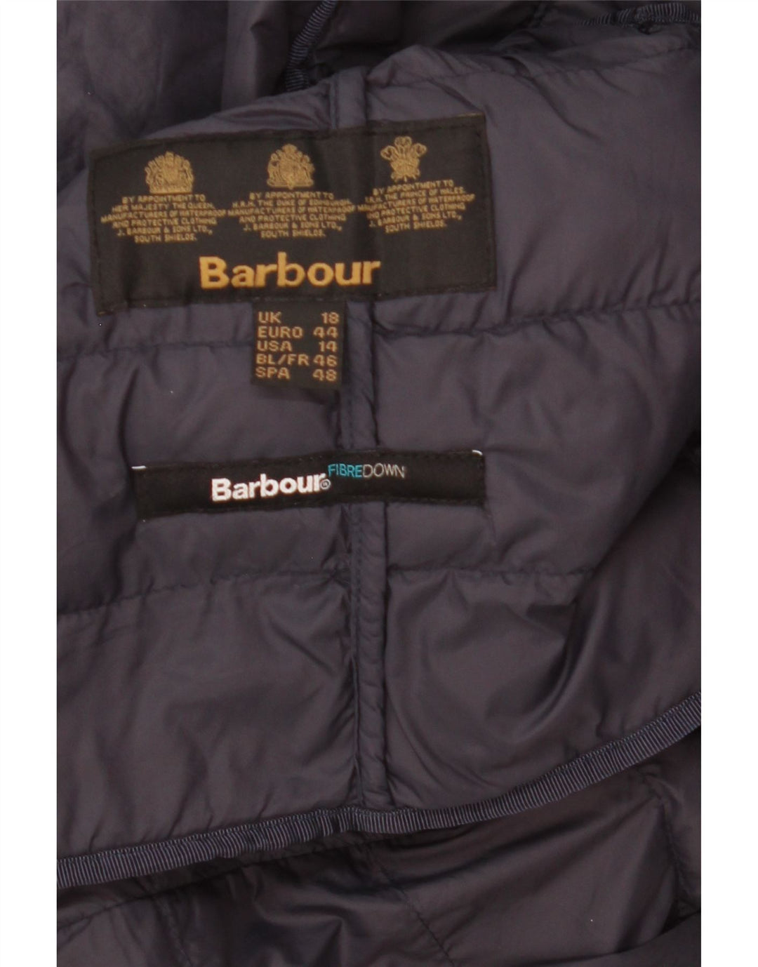 Barbour - Chaqueta acolchada con forro para mujer, talla 40, XL, azul marino