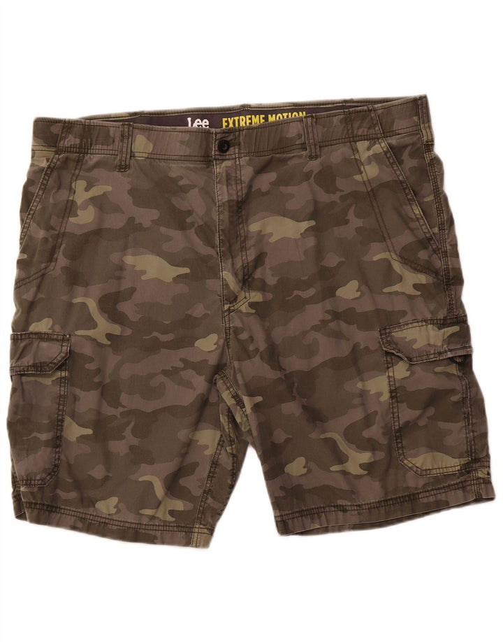 LEE Pantalones cortos cargo Extreme Motion para hombre W42 2XL Caqui Camuflaje Algodón
