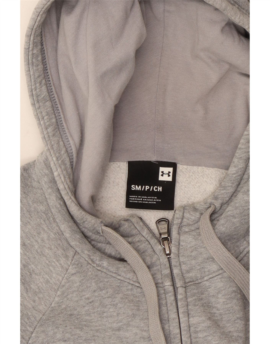 UNDER ARMOUR Suéter con capucha y cremallera para hombre pequeño gris