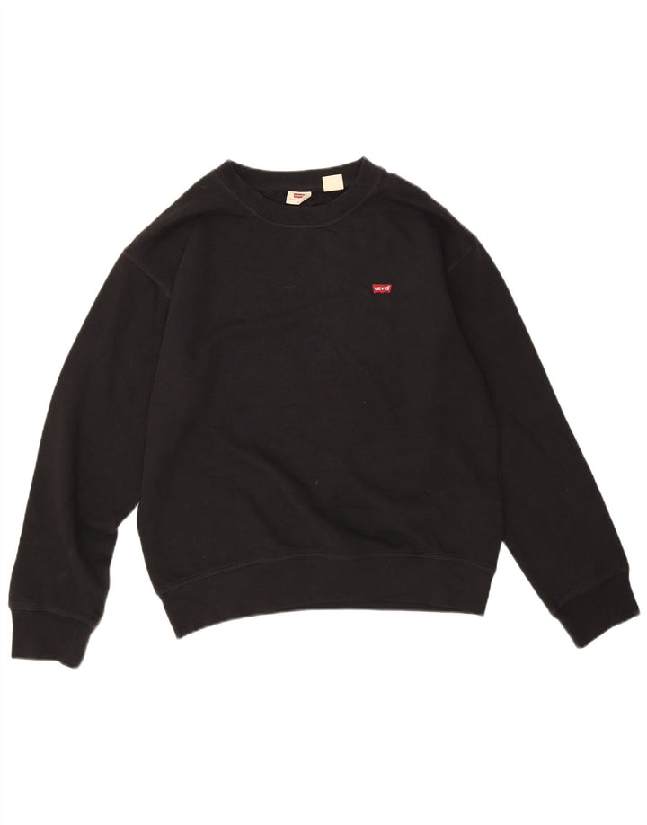 Levi's Sudadera extragrande para mujer, talla 10, algodón negro pequeño