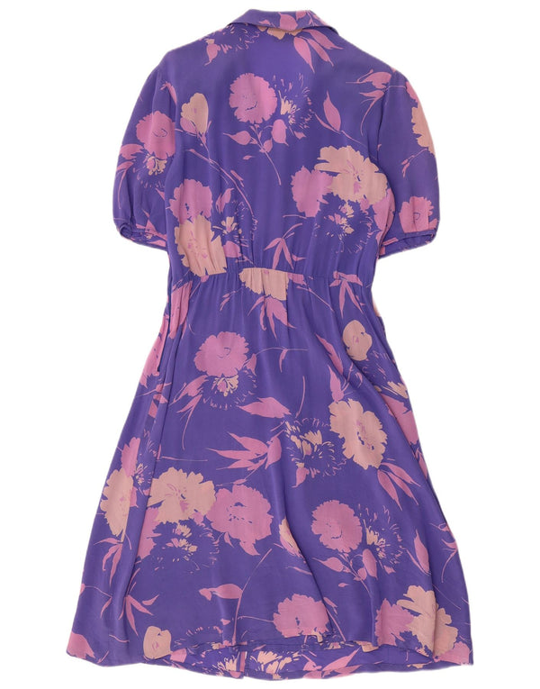 Albinea Vestido acampanado para mujer UK 46 Acetato floral morado grande