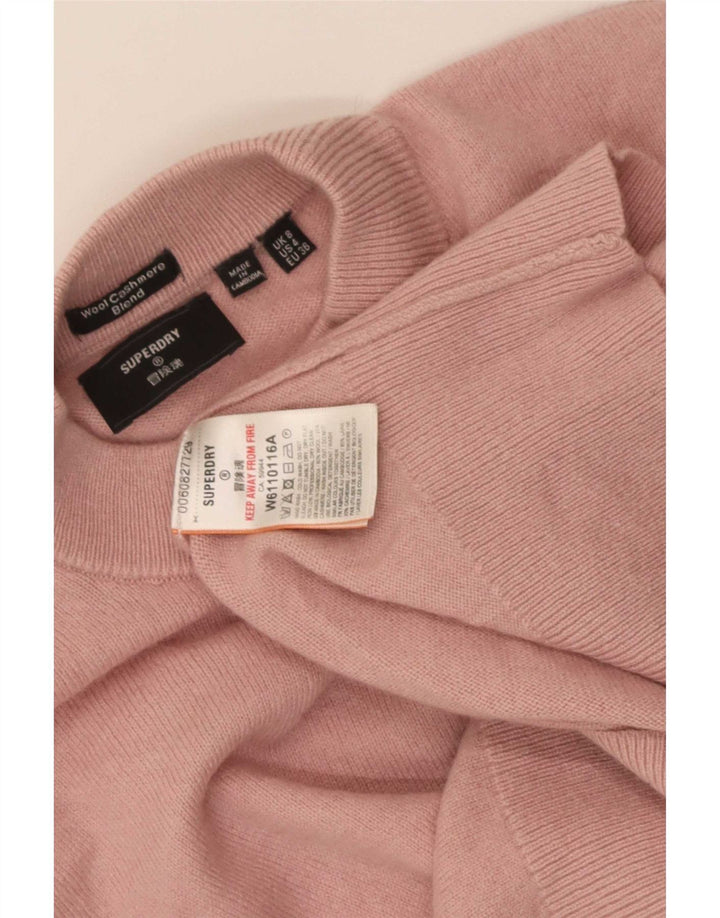Superdry Jersey Corto Extragrande con Cuello Alto para Mujer UK 8 Small Rosa
