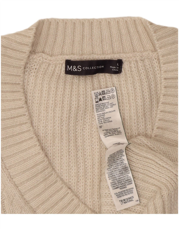 Marks & Spencer Camiseta sin mangas para mujer UK 46 Grande Poliéster blanco roto