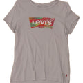 LEVI'S Womens Graphic T-Shirt Top UK 12 Medium Grey Cotton Vintage Levi's and Second-Hand Levi's from Messina Hembry 