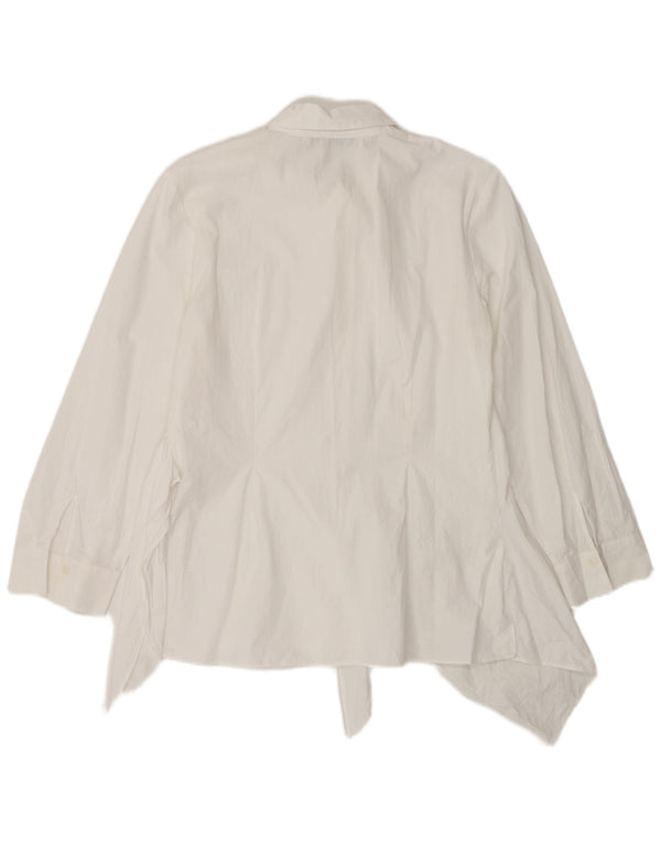 Zara Blusa Camisera Asimétrica para Mujer UK 10 Small Algodón Blanco