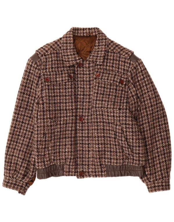 Dimensiones Chaqueta bomber para hombre IT 46 Small Marrón Lana de pata de gallo