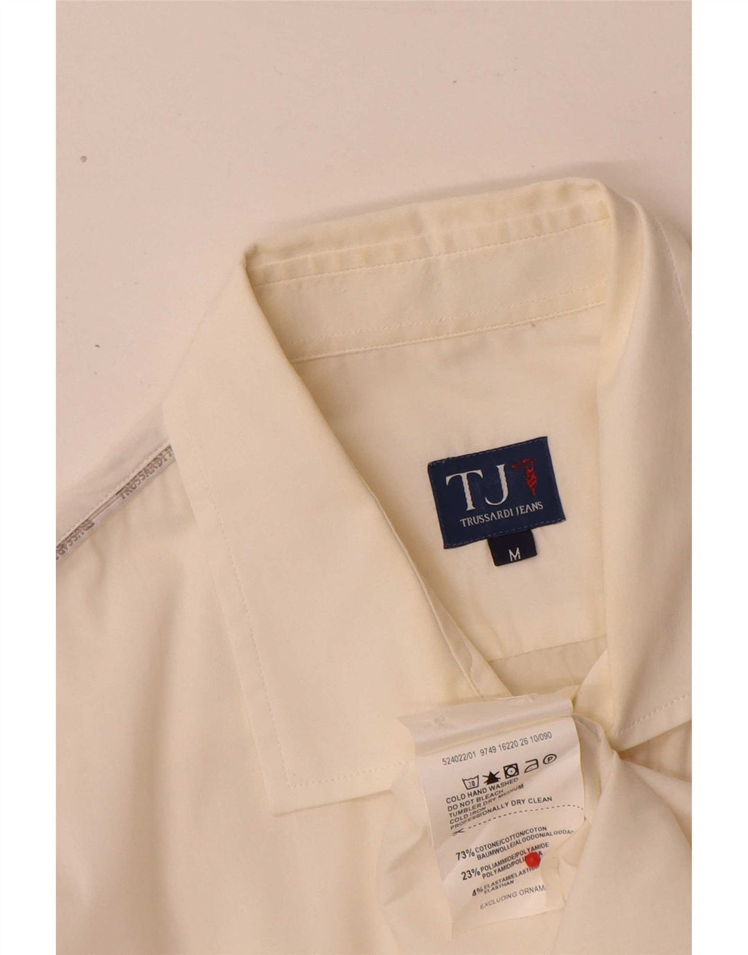 Camisa Hombre Trussardi Jeans Mediana Algodón Blanco