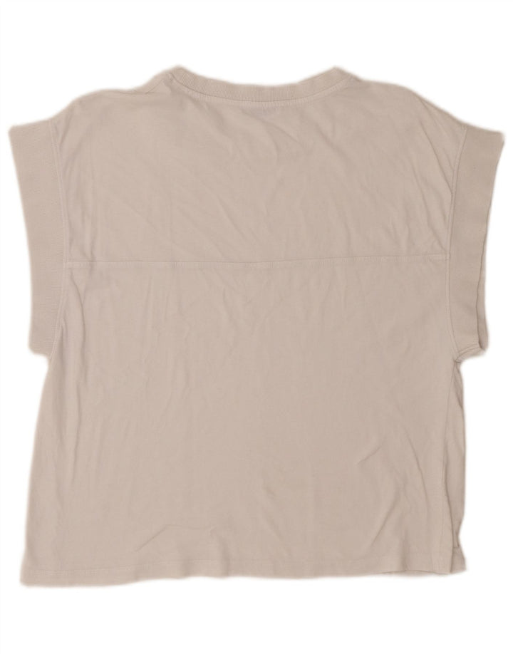 Zara Mujer Camiseta Top UK 44 Mediano Blanco