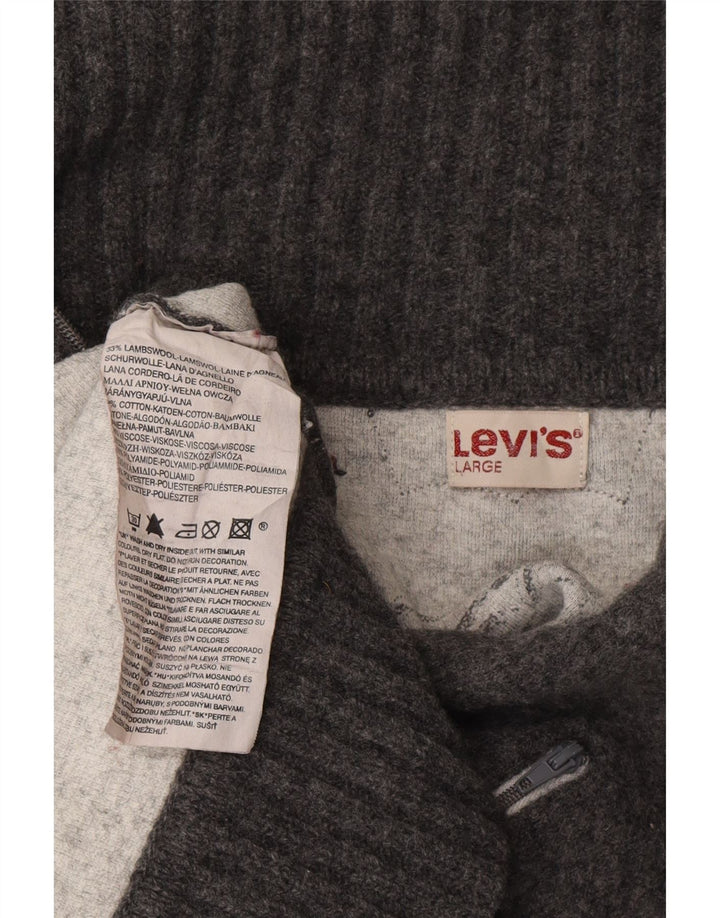 LEVI'S Cárdigan para mujer UK 14 Large Grey Lambswool