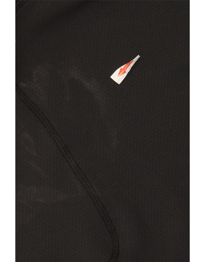 Nike - Camiseta de manga larga con cuello y cremallera para hombre, talla 42/44, poliéster negro grande