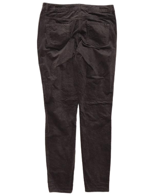 M&Co Pantalones informales ajustados de terciopelo para mujer UK 40 Large W34 L32 Algodón gris