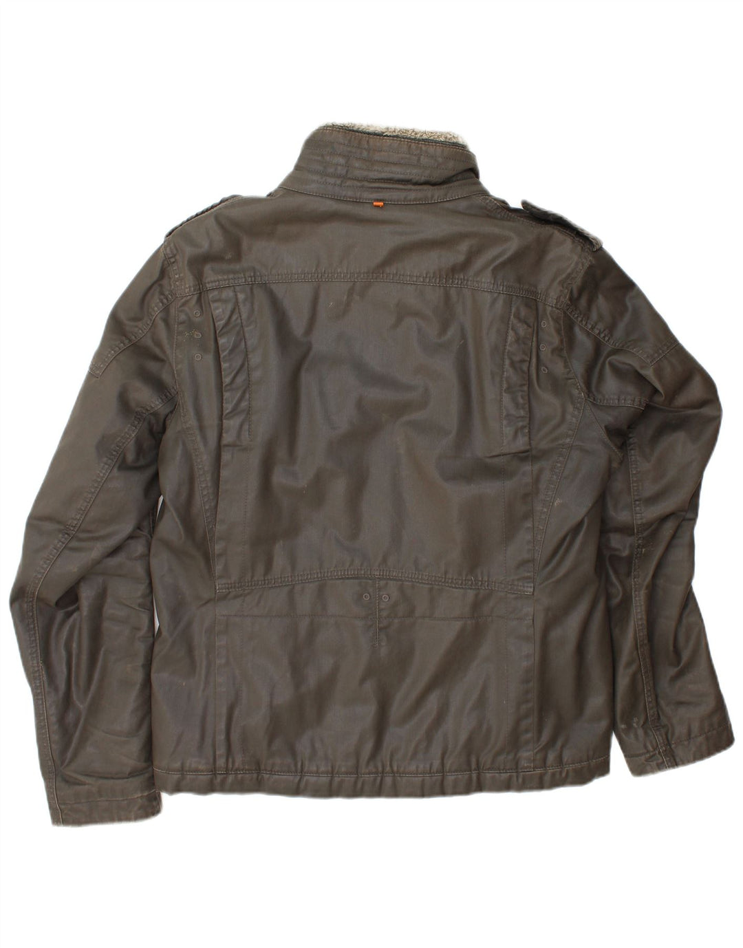 HUGO BOSS Chaqueta militar para hombre IT 50 Large Algodón marrón