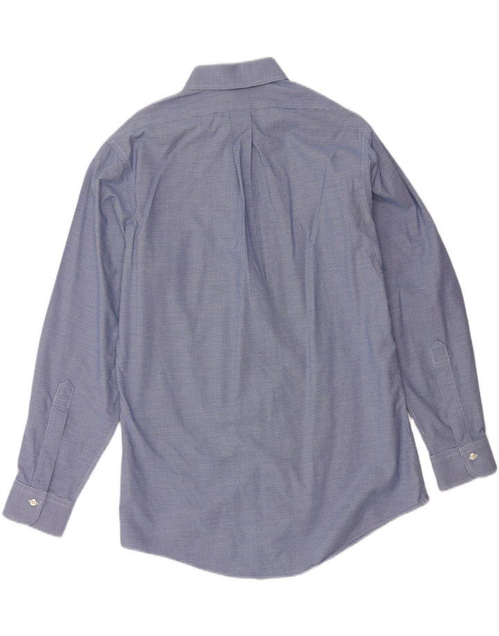 BROOKS BROTHERS Camisa ajustada para hombre talla 15 1/2 pata de gallo azul mediana