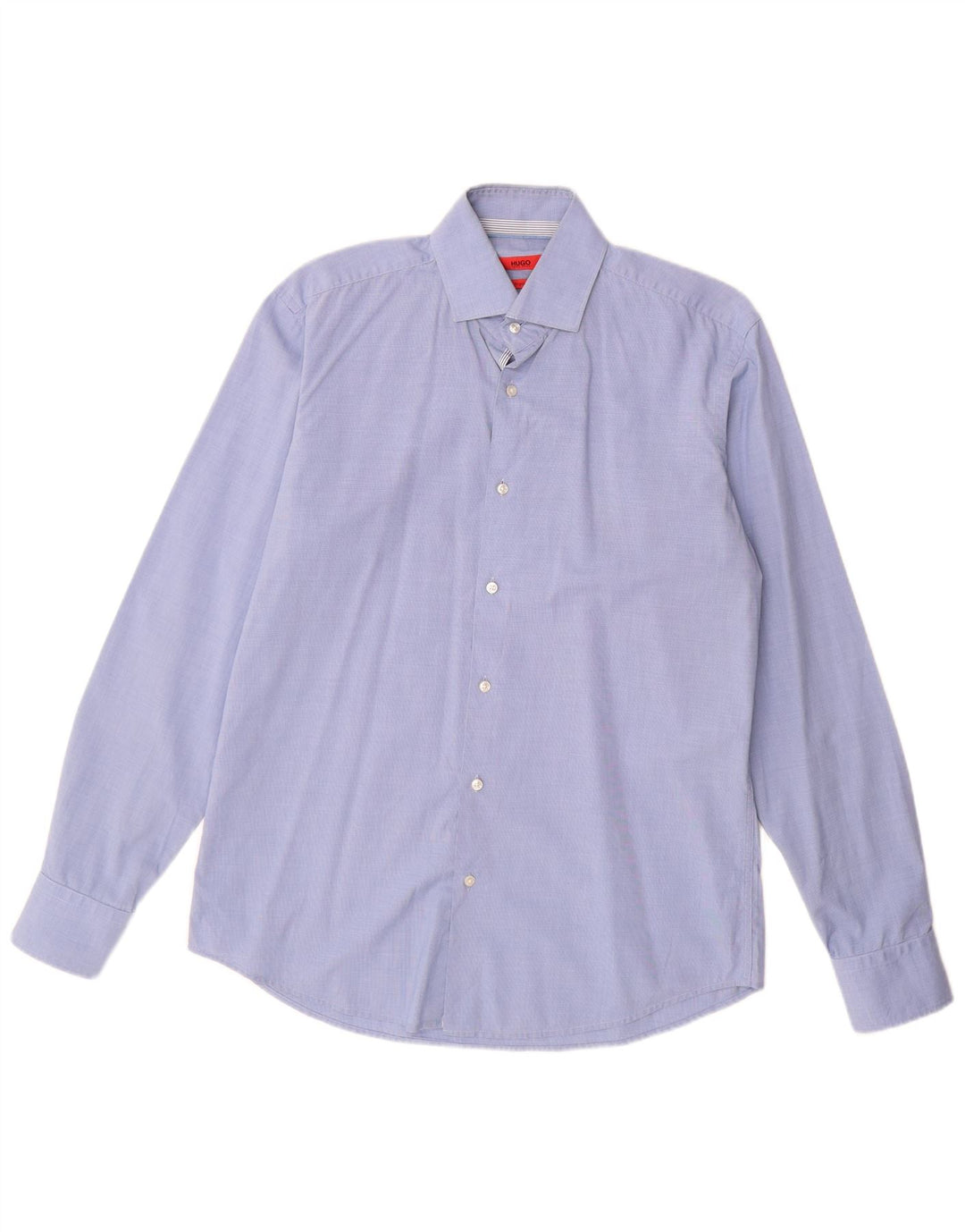 Hugo Boss Camisa de corte regular para hombre Talla 39 15 1/2 Algodón azul medio