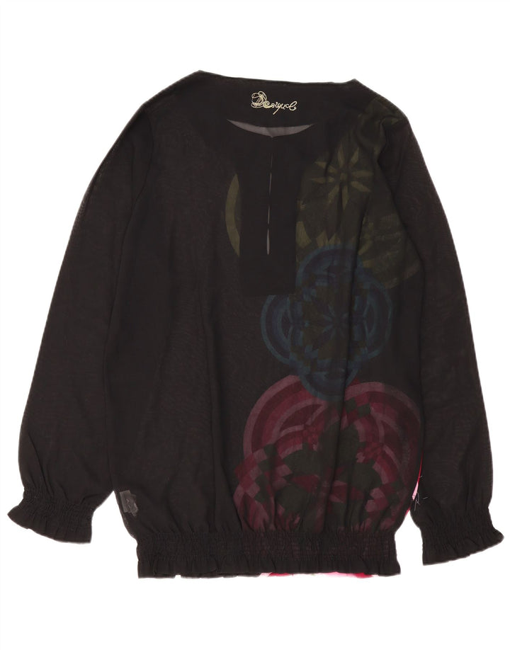 DESIGUAL Blusa de manga larga para mujer UK 40 XL Poliéster geométrico negro