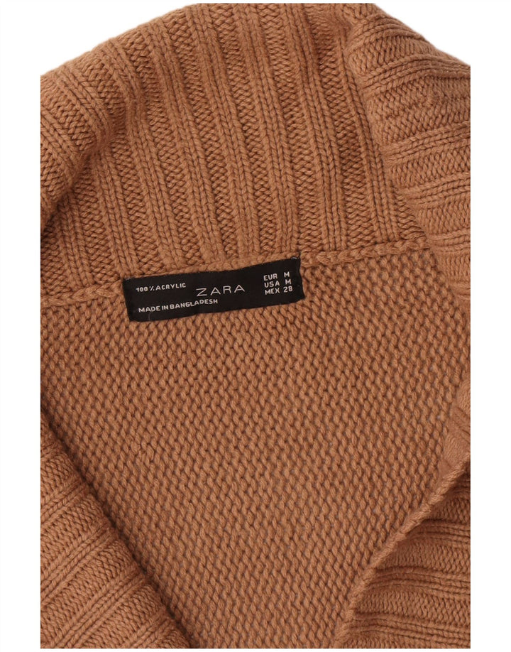 Zara Mujer Cárdigan Suéter UK 44 Marrón Medio