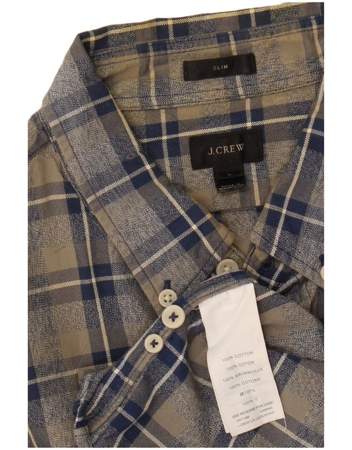 J. Crew Camisa Slim Fit para Hombre de Algodón con Cuadros Multicolores Grandes