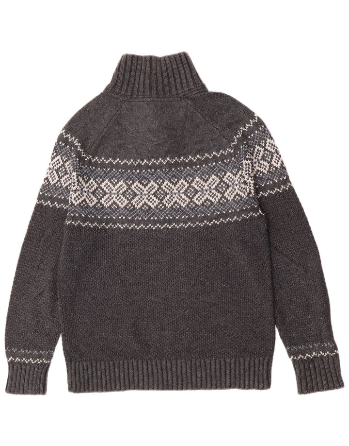Jersey tipo jersey con cuello abotonado para hombre de Fat Face Gris medio Fair Isle Classic