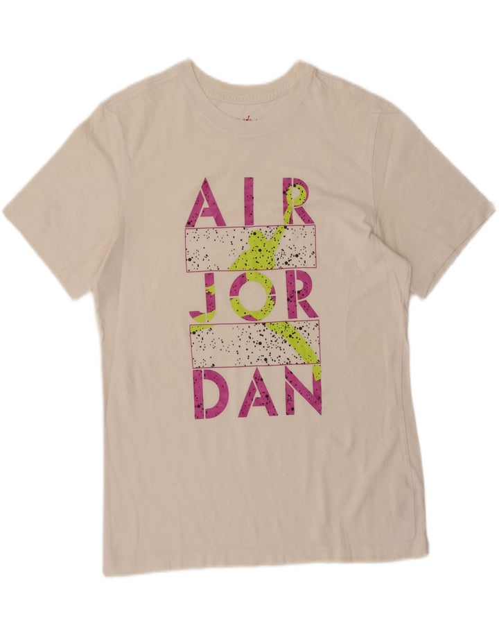 Jordan - Camiseta gráfica para hombre, parte superior de algodón blanco mediano