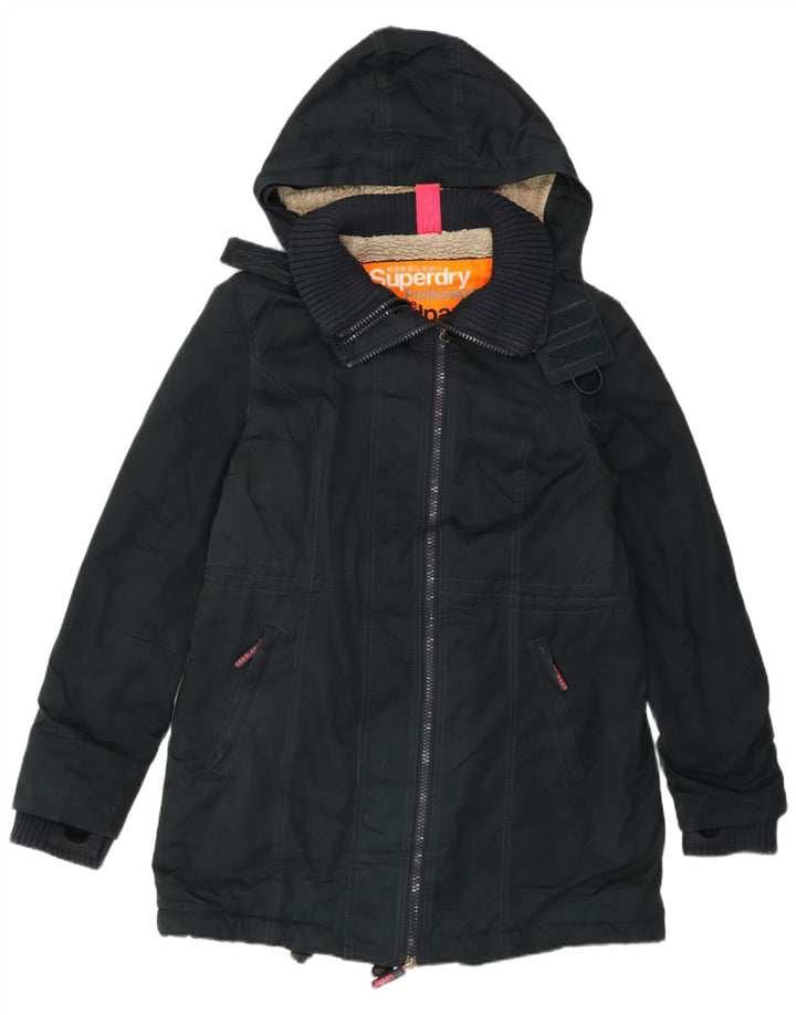Superdry The Windparka Parka Chaqueta para Mujer UK 46 Grande Poliéster Negro