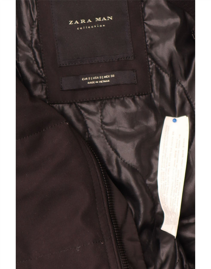 Zara Chaqueta Acolchada Hombre UK 36 Small Poliéster Negro