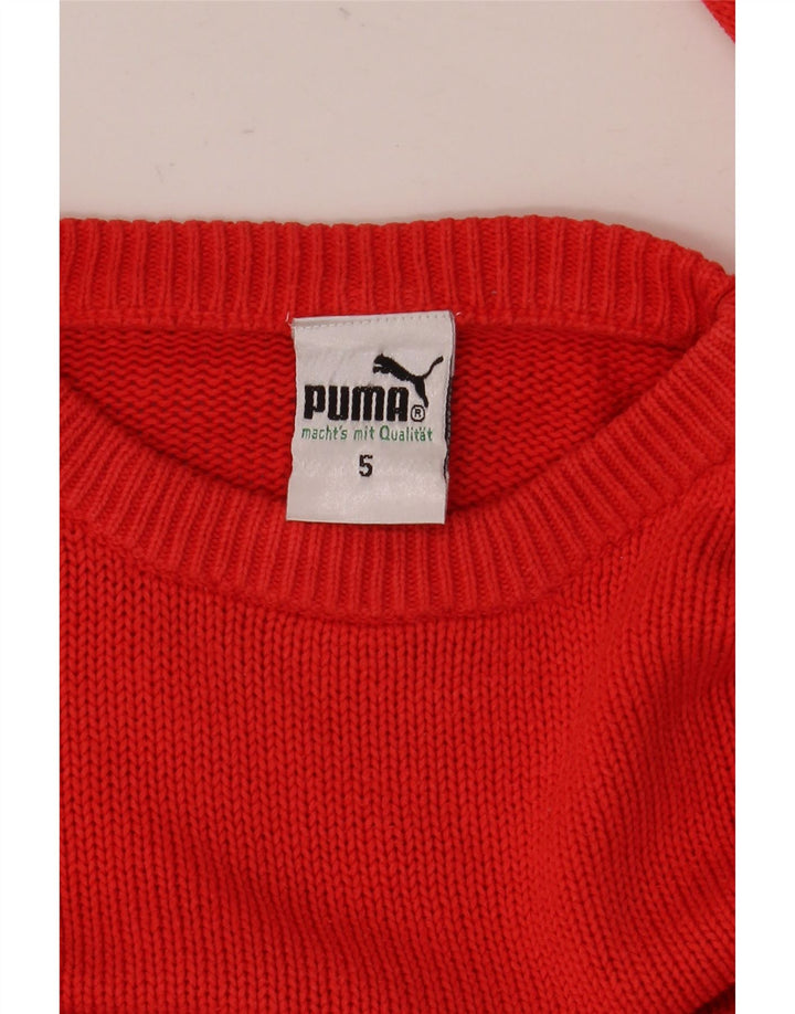 Puma - Jersey de cuello redondo para hombre, talla pequeña, algodón rojo