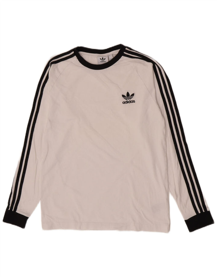 Adidas Hombre Regular Top Manga Larga Medio Algodón Blanco