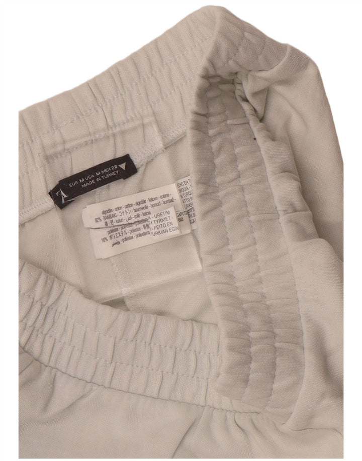 Zara Mujer Pantalón Chándal UK 40 Mediano Algodón Blanco
