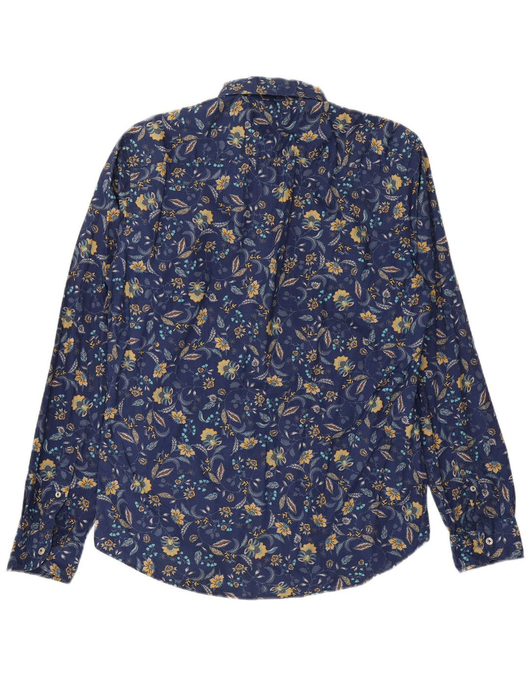 BENETTON Camisa ajustada para hombre Azul marino medio Floral