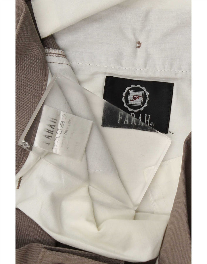 Farah Mens Tapered Chino Pantalones W38 L27 Marrón Poliéster