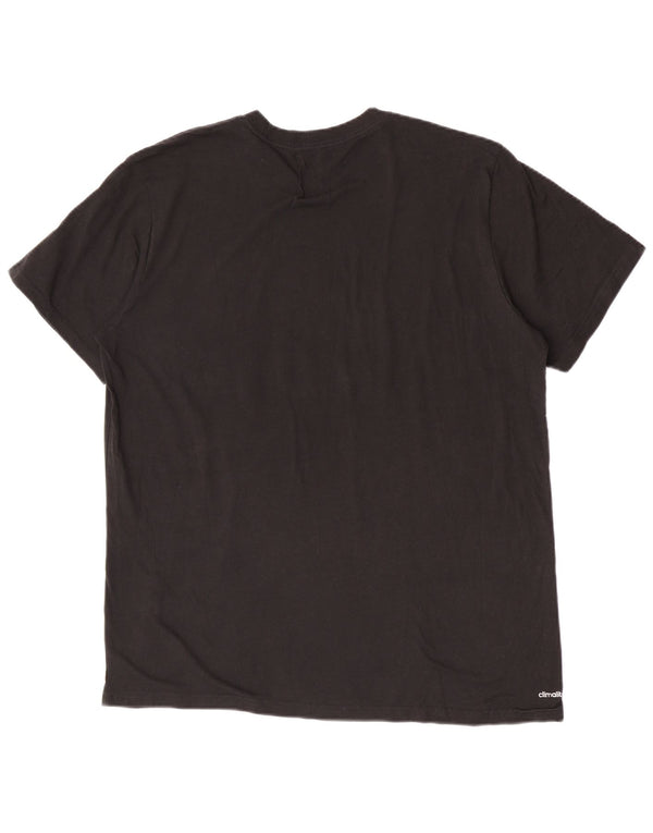 Adidas Mens Climalite Graphic Camiseta Top XL Negro Poliéster