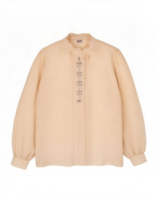 Primavera Firenze Blusa extragrande para mujer UK 40 XL Beige Floral