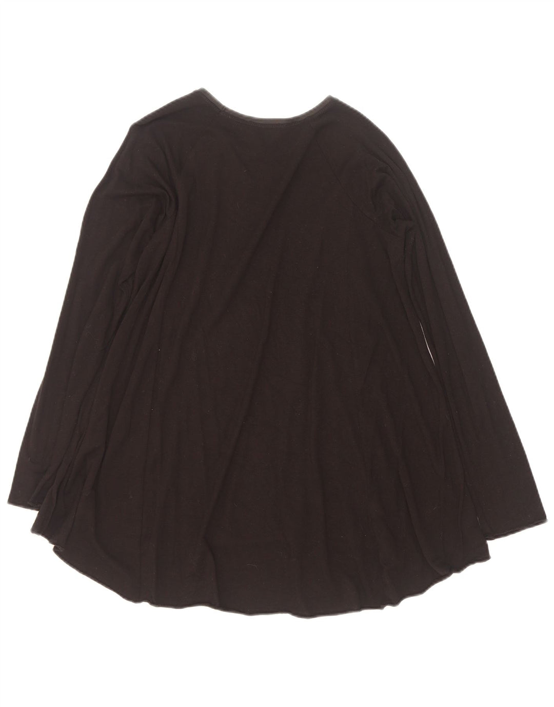 Zara Mujer Top Manga Larga UK 44 Mediano Negro