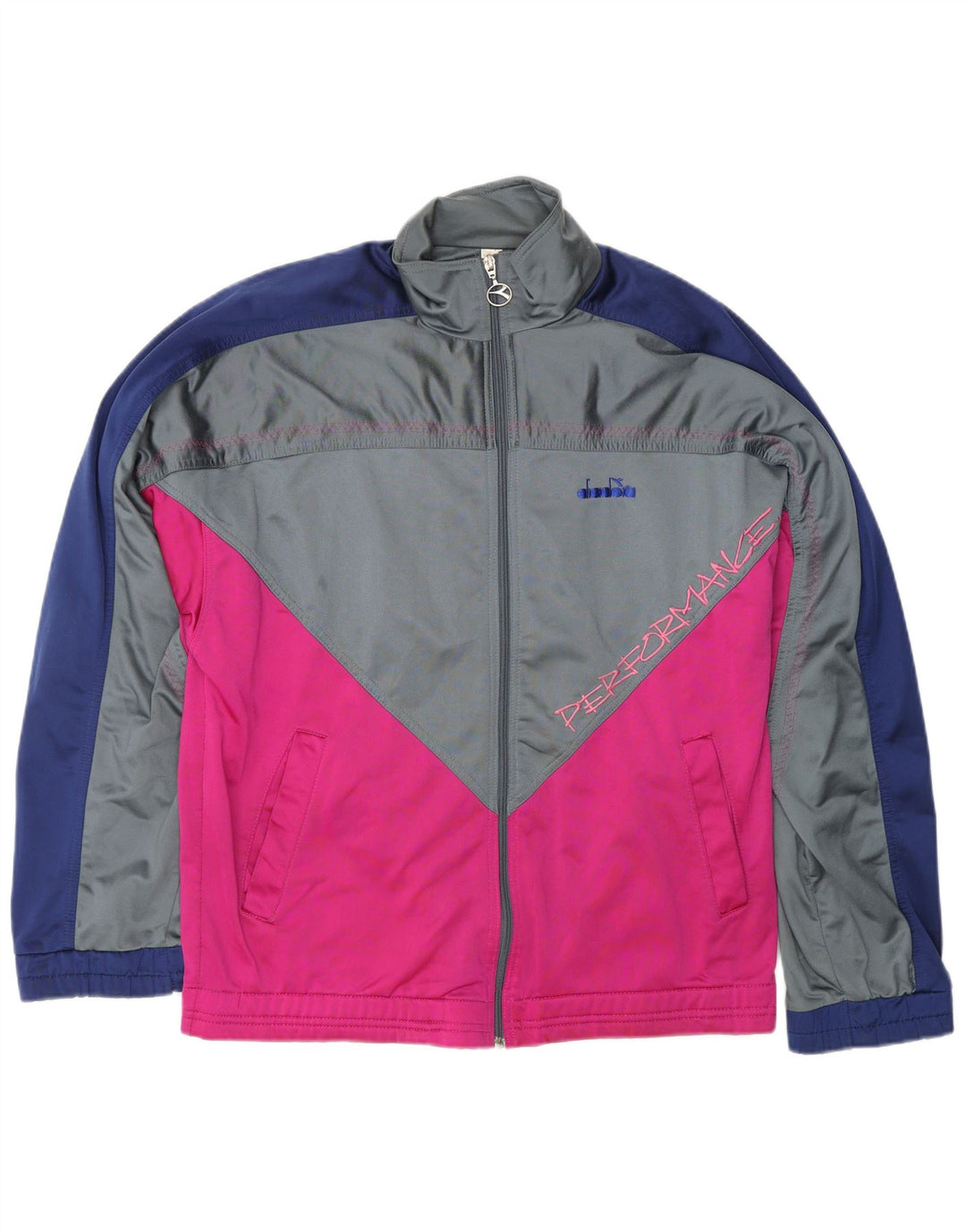 DIADORA Chaqueta de chándal con gráfico para hombre, talla 42, color gris grande