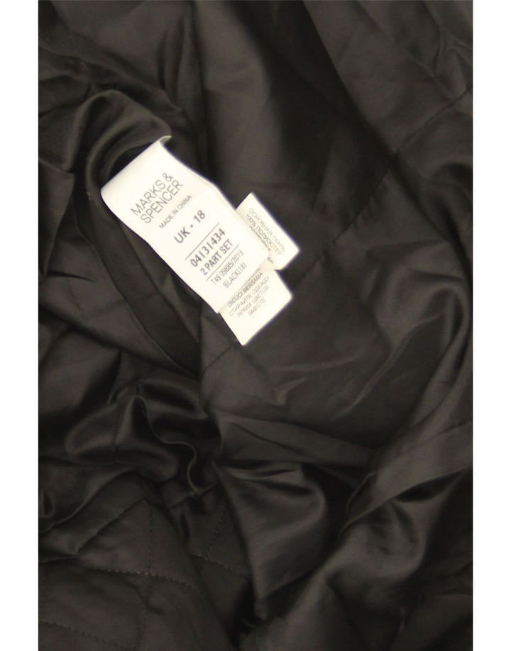 Marks & Spencer Abrigo acolchado para mujer UK 40 XL Poliéster negro