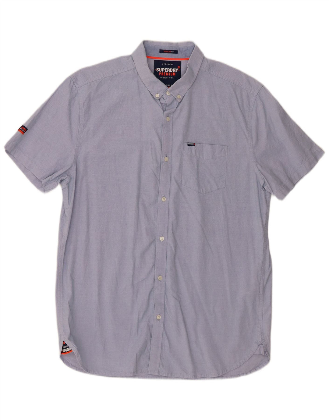 Superdry Camisa Regular Fit De Manga Corta Para Hombre XL Algodón Azul