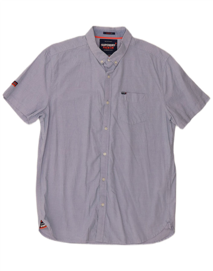 Superdry Camisa Regular Fit De Manga Corta Para Hombre XL Algodón Azul