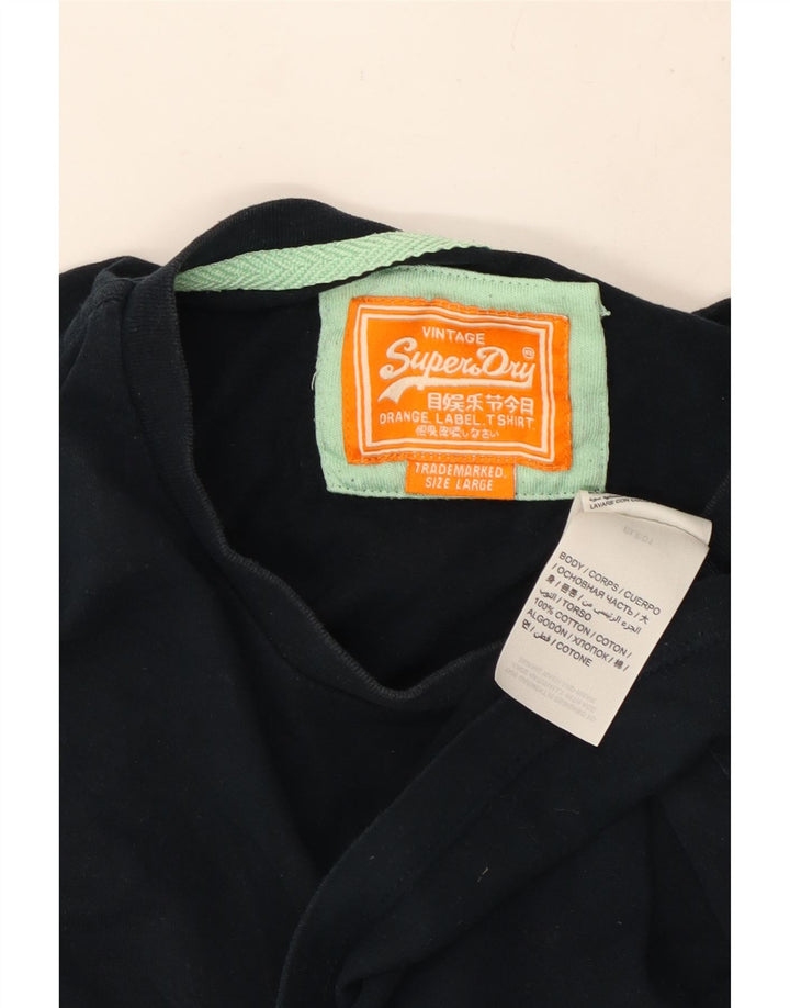 Superdry Camiseta para hombre Top Large Azul Marino Algodón